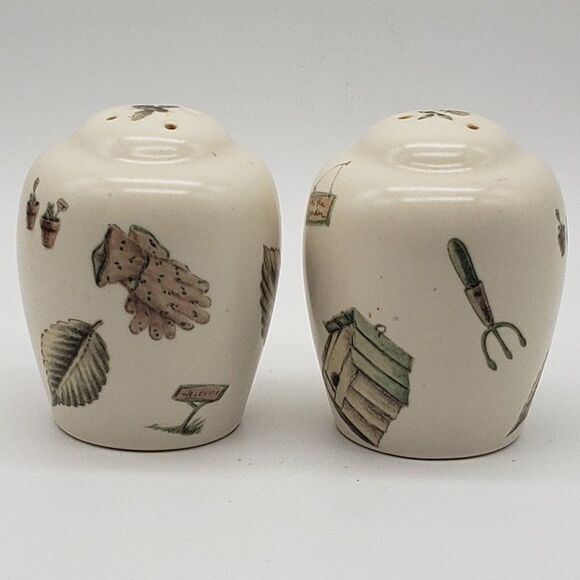 Pfaltzgraff Vintage 1996 Naturewood Pattern Stoneware Salt & Pepper Shaker Set - Picture 10 of 10